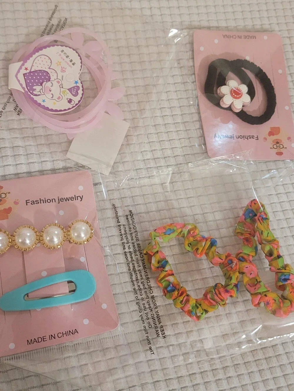 Kids Pink and Multicolor Hair Accessories Set